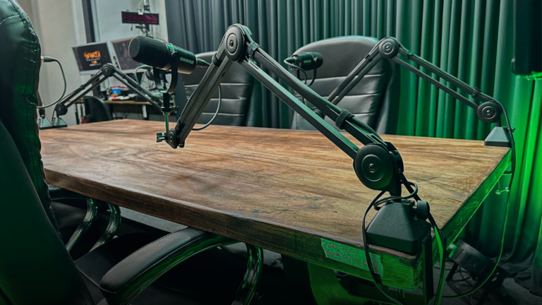 Mesa para gravação em um estúdio